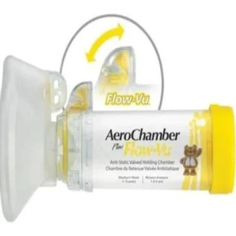 AeroChamber Plus Flow-Vu Medium Mask Sarı Maskeli (1-5 Yaş)