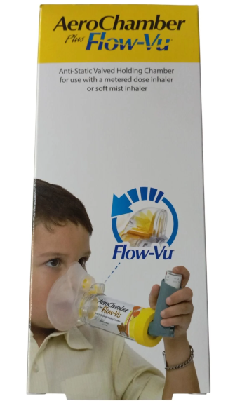 AeroChamber Plus Flow-Vu Medium Mask Sarı Maskeli (1-5 Yaş)