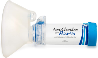 Aerochamber Plus Flow-Vu Mavi Yetişkinler için 5 Yaş +