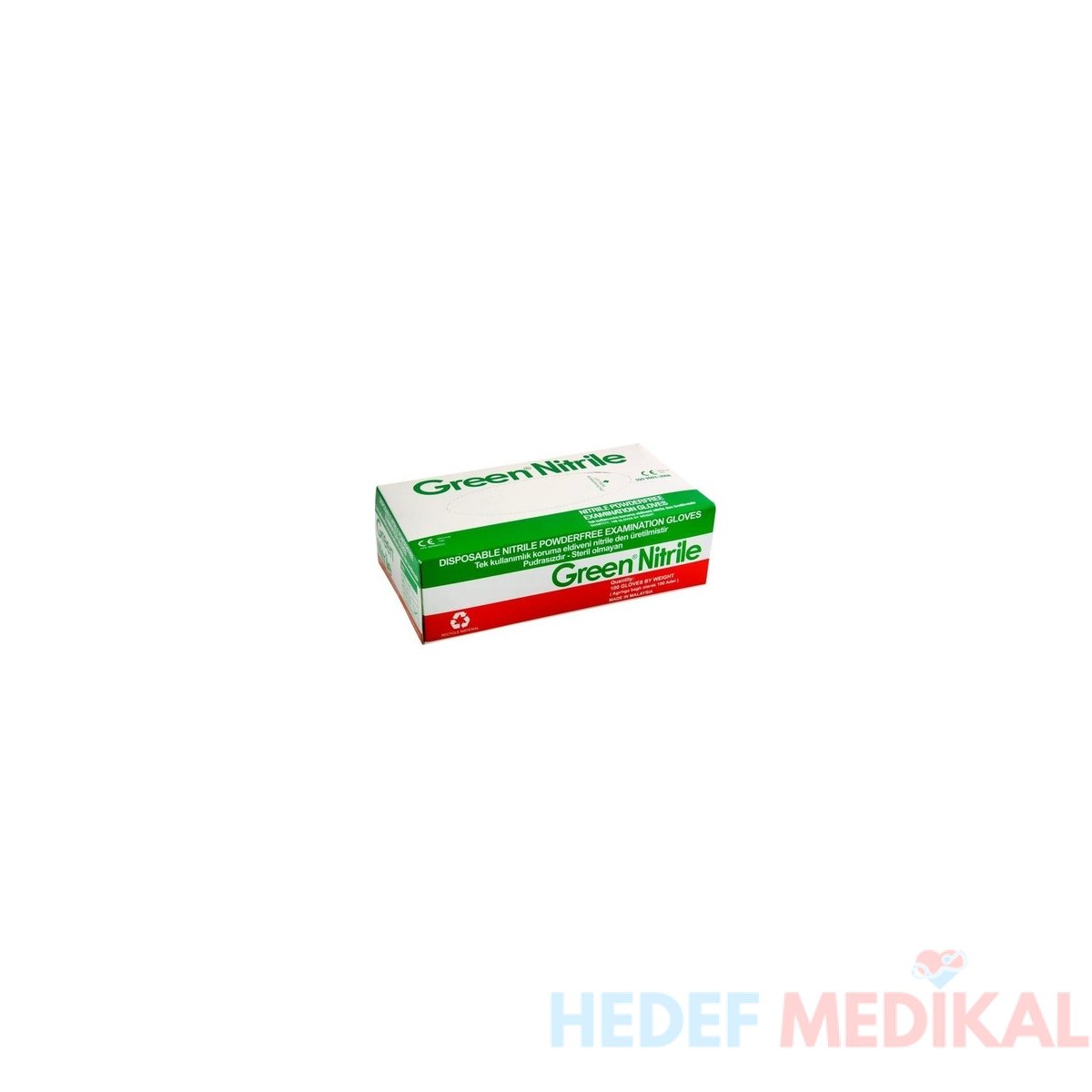 Green Nitrile Pudrasız Mavi Nitril Eldiven Büyük (L) - Görsel 1