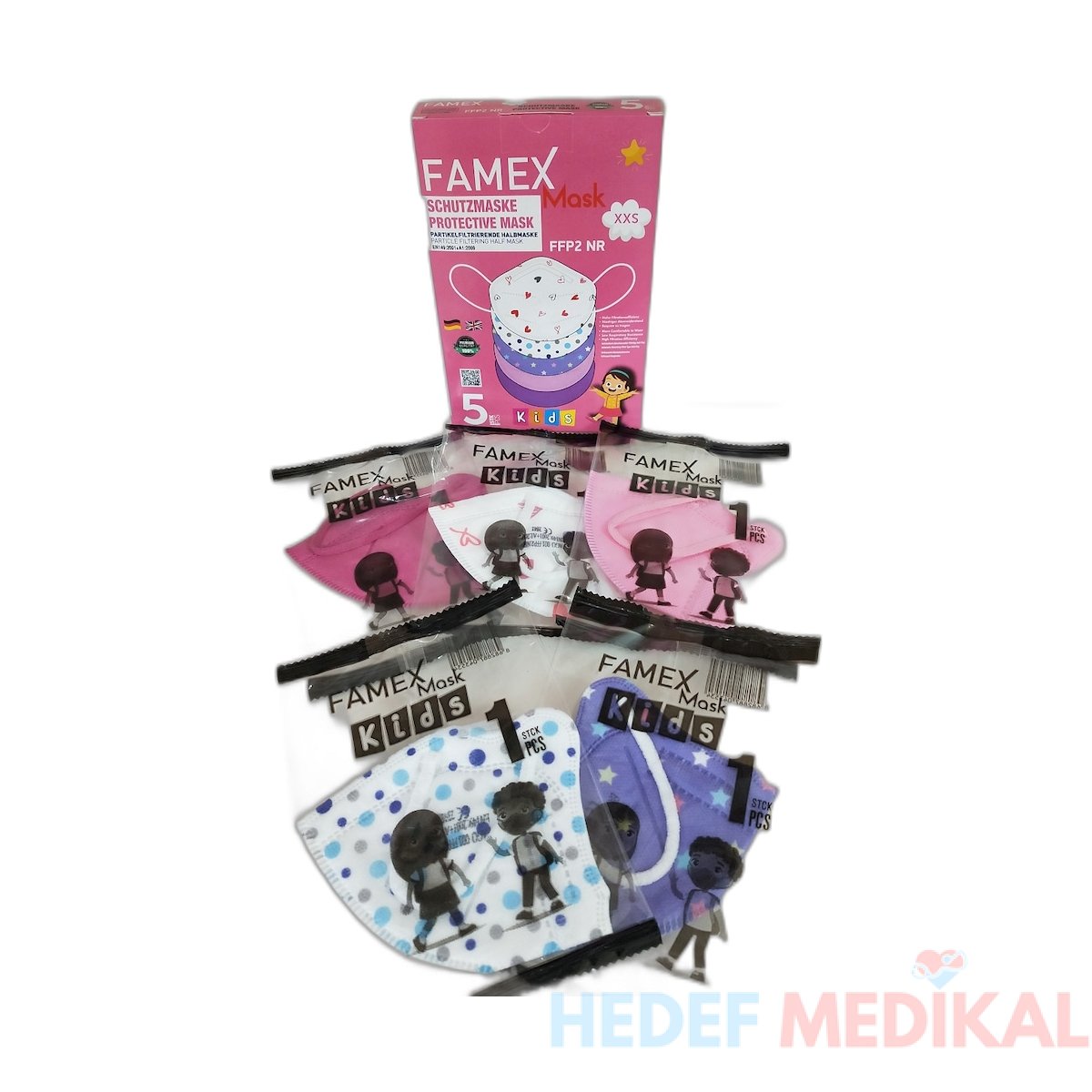 Famex Mask Ffp2 Nr Xxs Kiz Çocuk Maskesi· - Görsel 3