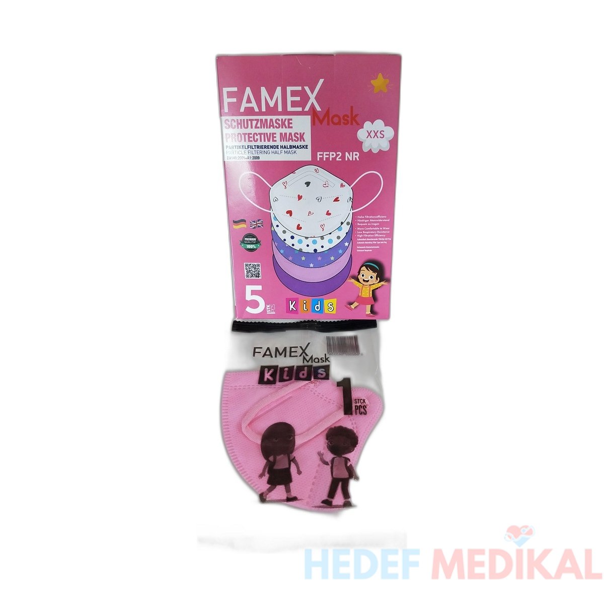Famex Mask Ffp2 Nr Xxs Kiz Çocuk Maskesi· - Görsel 1