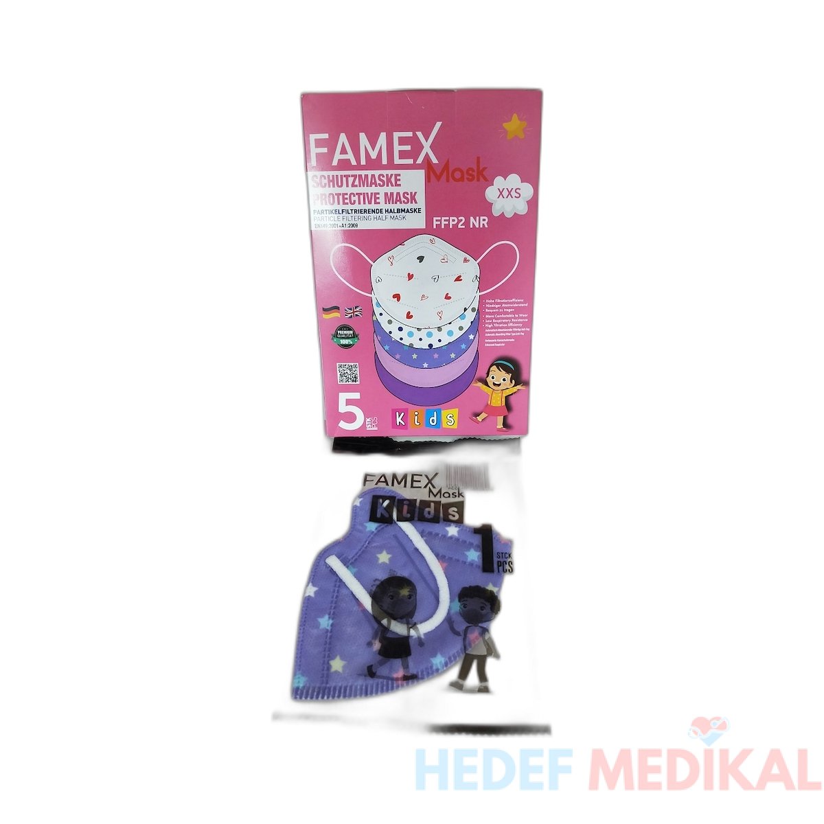 Famex Mask Ffp2 Nr Xxs Kiz Çocuk Maskesi· - Görsel 2