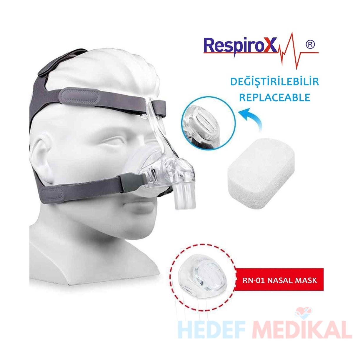 Respirox Nazal Burun Maske M - Görsel 1