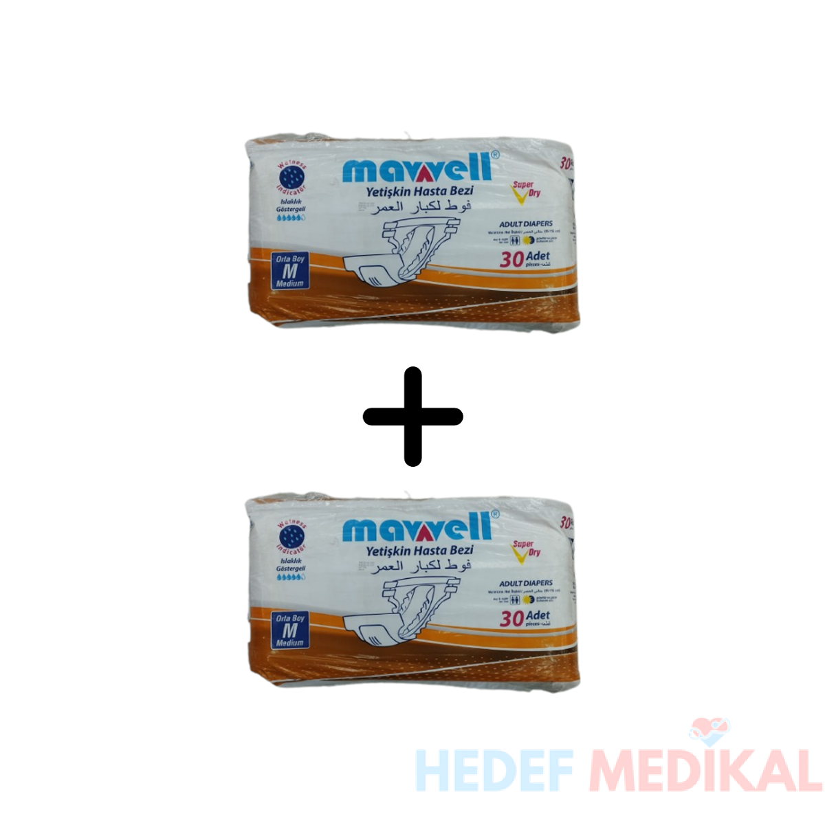 Mavvell Yetişkin Hasta Bezi Medium İkili - Görsel 1