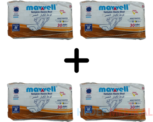 Mavvell Yetişkin Hasta Bezi Medium Dörtlü