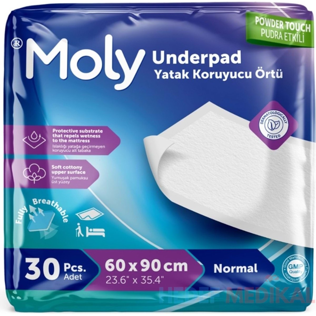 Moly Yatak Koruyucu Örtü 60x90 Cm 30 ADET - Görsel 1