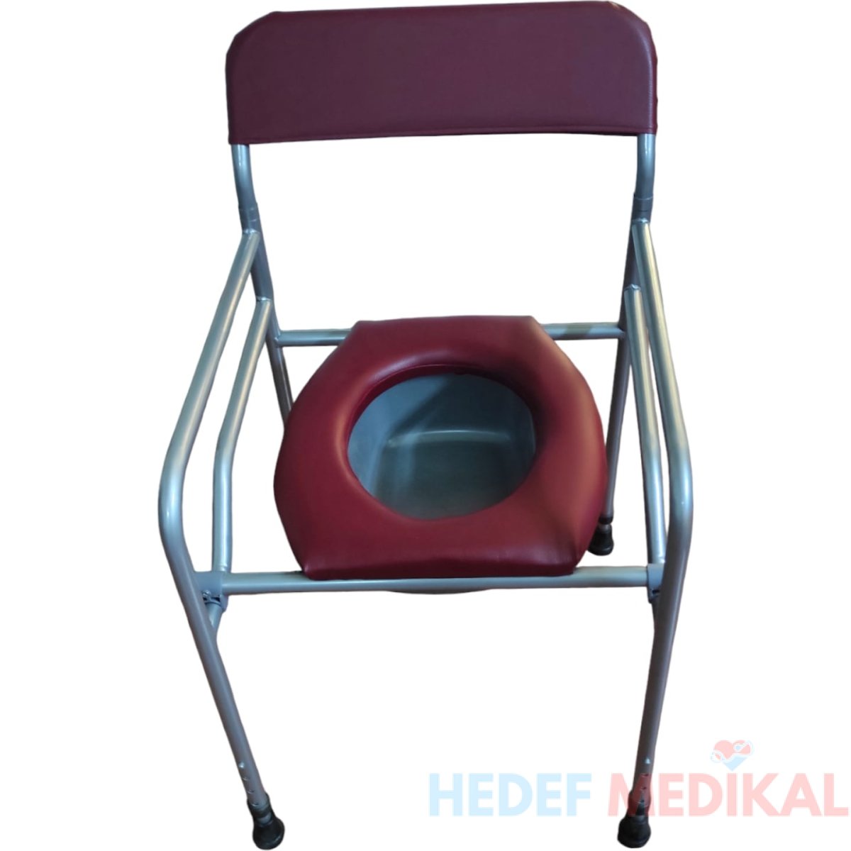 Yerli Tuvalet ve Banyo Sandalyesi Bordo - Görsel 3