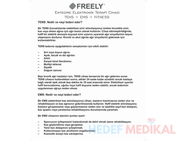Freely Ktr-2610 Şarjlı Elektronik Terapi Cihazı TENS-EMS-FITNESS