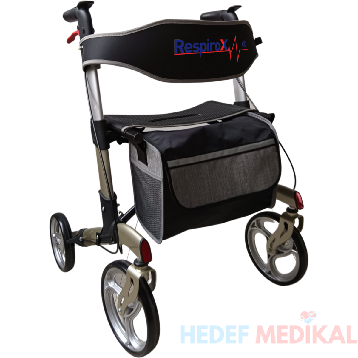 Respirox RR-04 Katlanabilir Lüx Alüminyum Rolatör Gri - Görsel 1