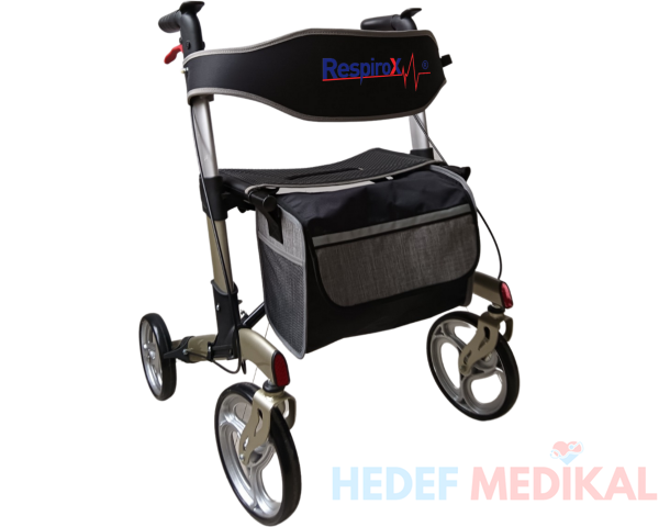 Respirox RR-04 Katlanabilir Lüx Alüminyum Rolatör Gri