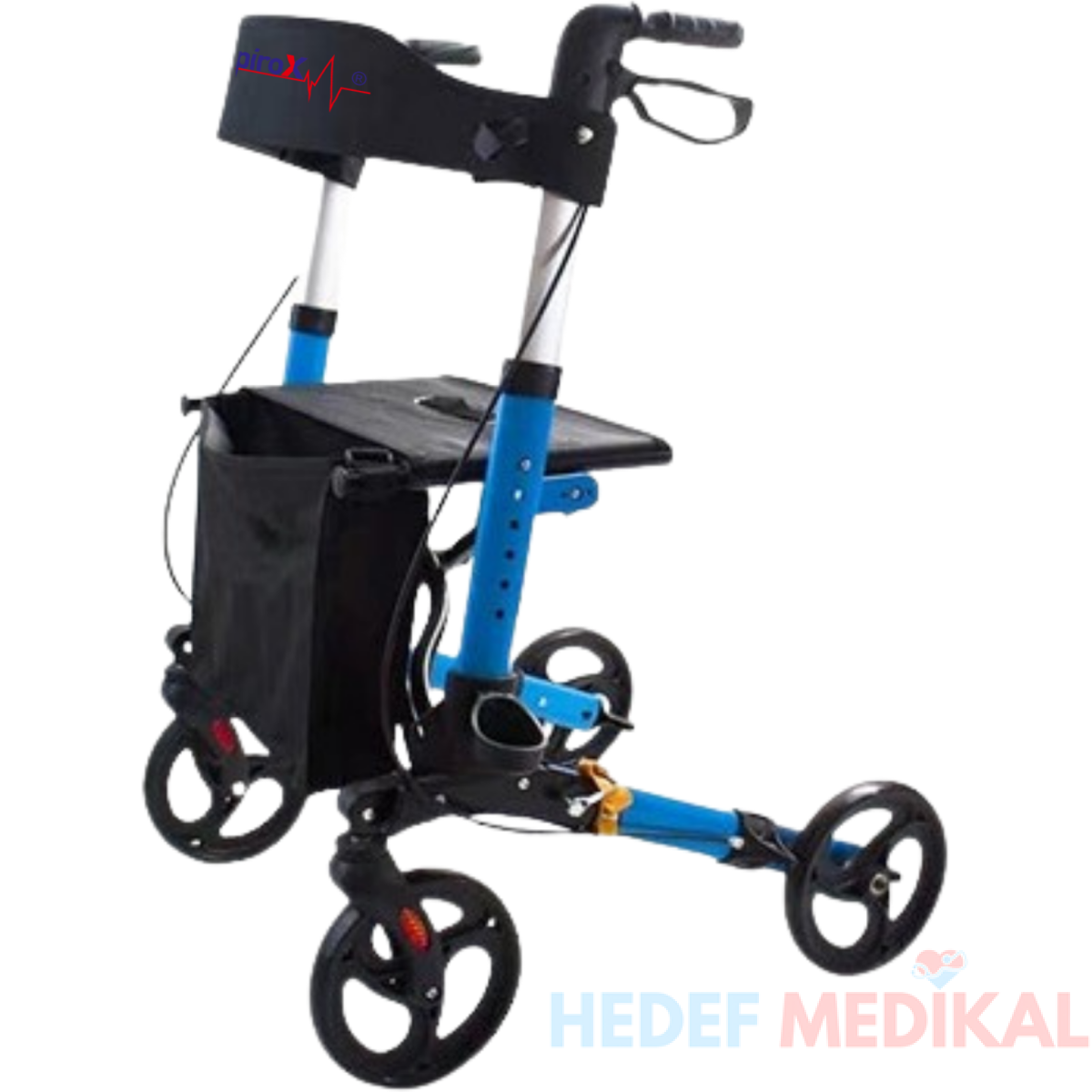 Respirox RR-03 Katlanabilir Lüx Alüminyum Rolatör Mavi - Görsel 1