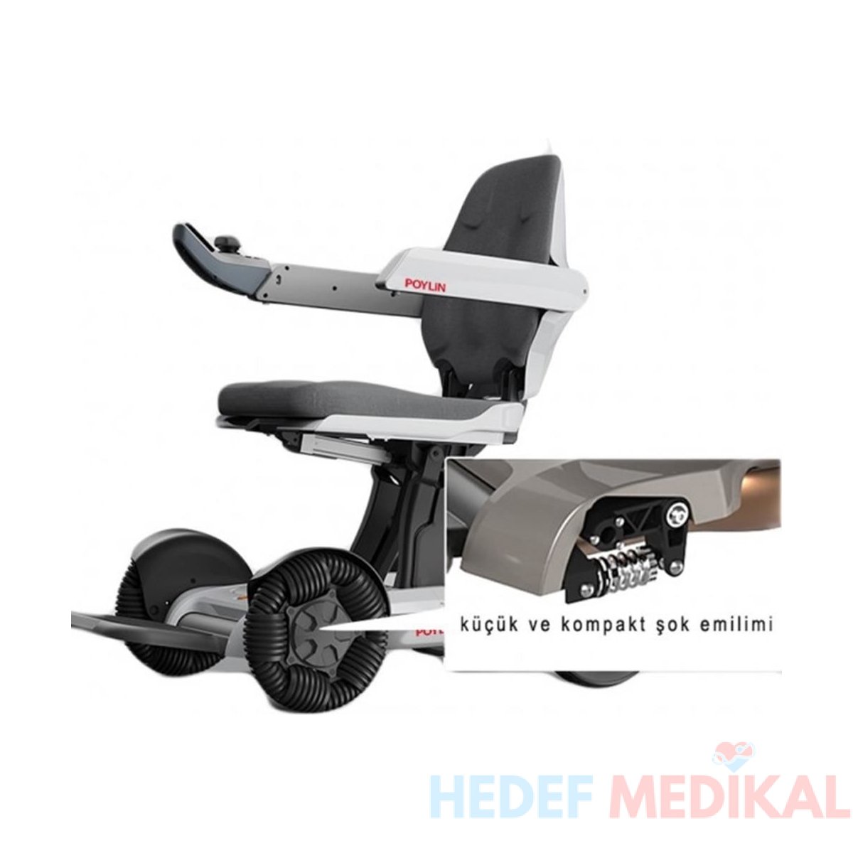 Poylin P210 Robotics Ultra Hafif Katlanabilir Akülü Tekerlekli Sandalye - Görsel 4