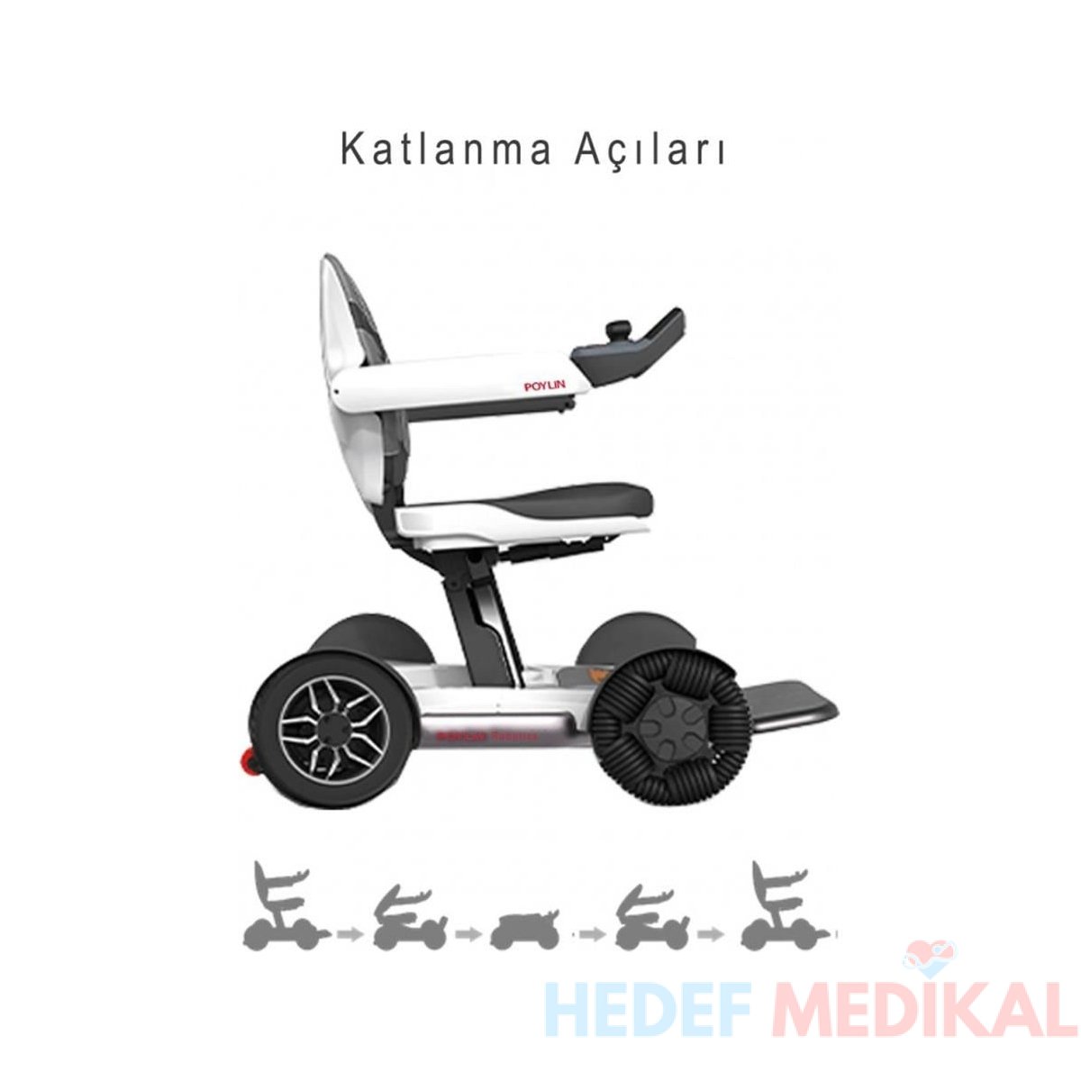 Poylin P210 Robotics Ultra Hafif Katlanabilir Akülü Tekerlekli Sandalye - Görsel 3