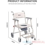 Witra W554 Banyo Ve Tuvalet Özellikli Lazımlıklı Alüminyum Tuvalet Ve Banyo Sandalyesi İthal - Görsel 4