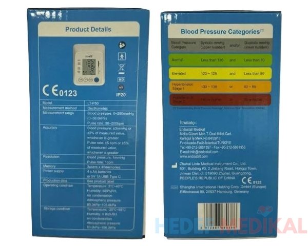 ENDOSTALL LT-P50 Koldan Dijital Tansiyon Aleti BEYAZ